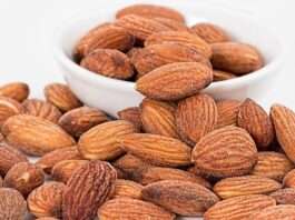 almonds, nuts, roasted