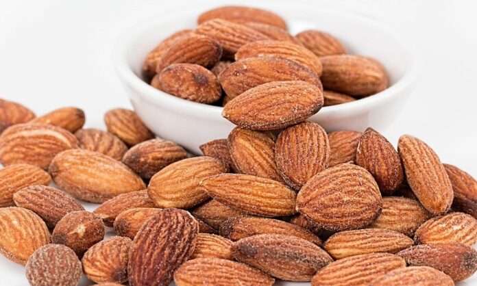 almonds, nuts, roasted